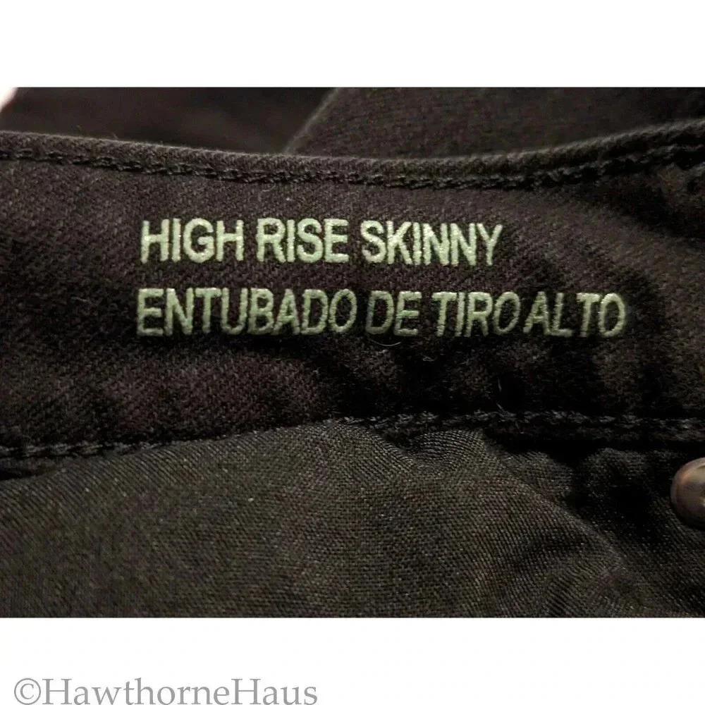 WILD FABLE Black High Rise Skinny Distressed Jeans Size 0 Stretch - Picture 8 of 9